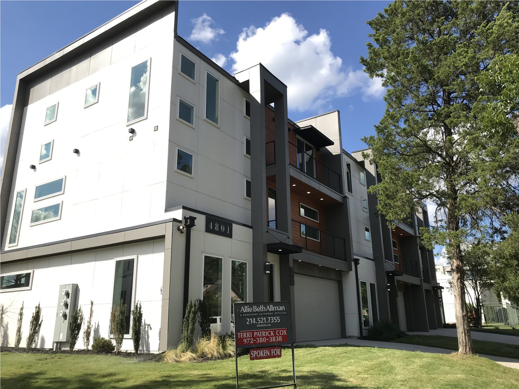 Contemporary multi-unit residential building with balconies